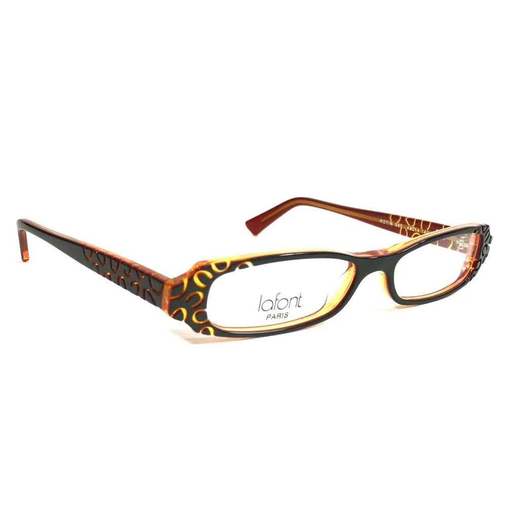 Jean Lafont Eyeglasses Frame ROTIN 985 Green Orange Rectangle Full Rim 49-14-140